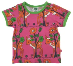 Ny Småfolk pink kortærmet T-shirt str. 56-68