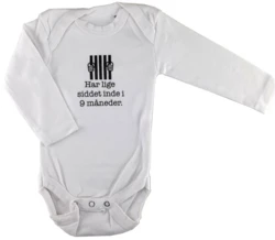 Hvid langærmet body str. 0-6 mdr