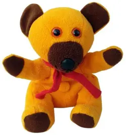 Lille siddende gul bamse