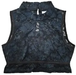 Ny D-xel blåsort blonde lace top