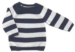 H&M blå og hvid stribet striktrøje str. 74