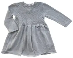 H&M lysegrå finstrikket kjole str. 86