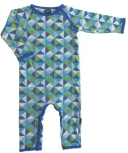 Graphic baby blåmønstret heldragt str. 74