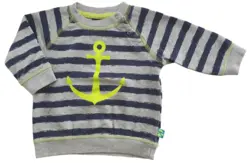 Kids up lysegrå stribet sweatshirt str. 62