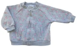 R mini lysegrå blomstret sweatshirt str. 68