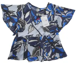 Ny D-XEL blå blomstret sommerbluse
