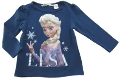 H&M mørkeblå tynd langærmet T-shirt str. 92