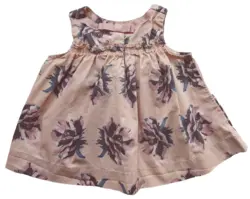 Pomp de lux pudderfarvet blomstret bluse str. 80