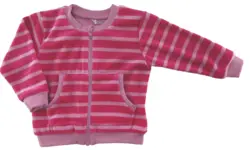 Ny Name it lyserød stribet velour cardigan