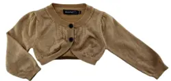 Minymo karamelfarvet finstrikket bolero str. 74