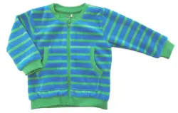 Ny Name it blågrøn stribet velour cardigan