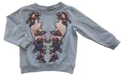 Petit lysegrå langærmet sweatshirt str. 104