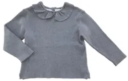 Zara grå langærmet rib bluse str. 98