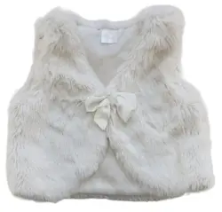 H&M råhvid "pels" vest str. 80