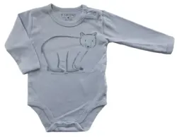 Fixoni lys gråblå langærmet body str. 56