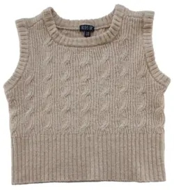 Kids up beige strikket vest str. 116-122