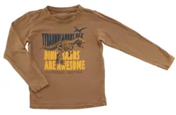 VRS brun langærmet T-shirt str. 110-116