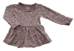 Petit lysebrun småblomstret body-kjole str. 74