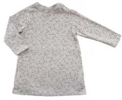 H&M lysegrå småblomstret sweat-kjole str. 86