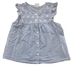 H&M blå og hvidstribet sommertop str. 80