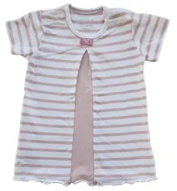 Hust & Claire hvid rosa stribet kjole str. 68