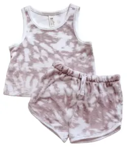 H&M hvid og lilla batik frotté sæt sr. 68