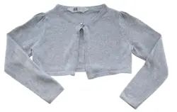 H&M tynd lysegrå finstrikket bolero str. 98-104