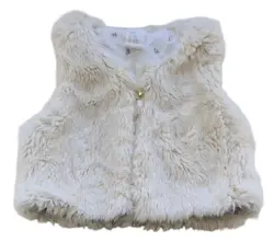 H&M råhvid pelset vest str. 86