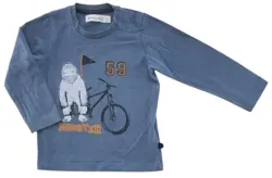 Minymo gråblå langærmet T-shirt str. 86