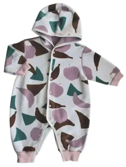 Ny Woo baby råhvid fleece heldragt str. 3-6 mdr