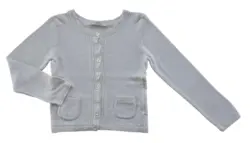 Cikoby råhvid finstrikket cardigan str. 12-18 mdr