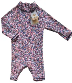 Ny Color kids småblomstret UV-dragt str. 80