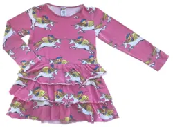 Lindex pink langærmet kjole str. 98-104