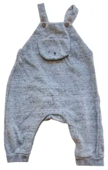 H&M lysegrå melerede sweat overall's str. 74