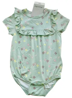 Ny Minymo lysegrøn blomstret body
