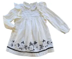 Zara baby råhvid langærmet to-lags kjole str. 92