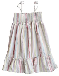 H&M råhvid stribet sommerkjole str. 104