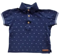 En Fant mørkeblå kortærmet polo T-shirt str. 92