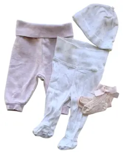 H&M hvid og rosa babysæt str. 50-56