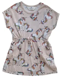 H&M rosa kortærmet sommerkjole str. 98-104