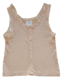 Zara lys orange ærmeløs sommertop str. 122