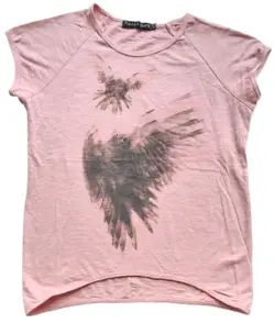 Frankie & Liberty kortærmet laksefarvet bluse str. 10