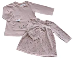 H&M to rosa langærmede kjole str. 62