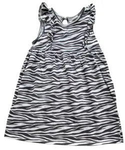 H&M sort og hvid zebrastribet sommerkjole str. 98