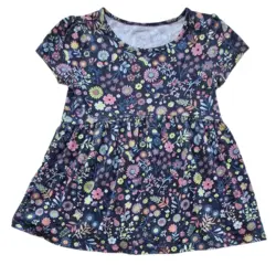Baby Gap sort kortærmet småblomstret kjole str. 3