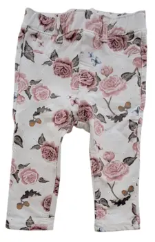 H&M beige blomstrede bukser str. 68
