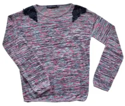 Frankie & Liberty grå og pink stribet tynd bluse str. 10