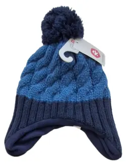 Ny Color kids blå tyk strikket hue str. 50 cm
