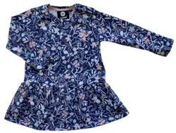 Hummel mørkeblå blomstret langærmet kjole str. 74