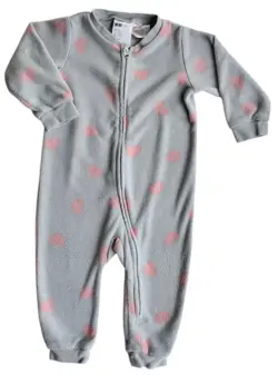 H&M lysegrå langærmet fleece heldragt str. 80